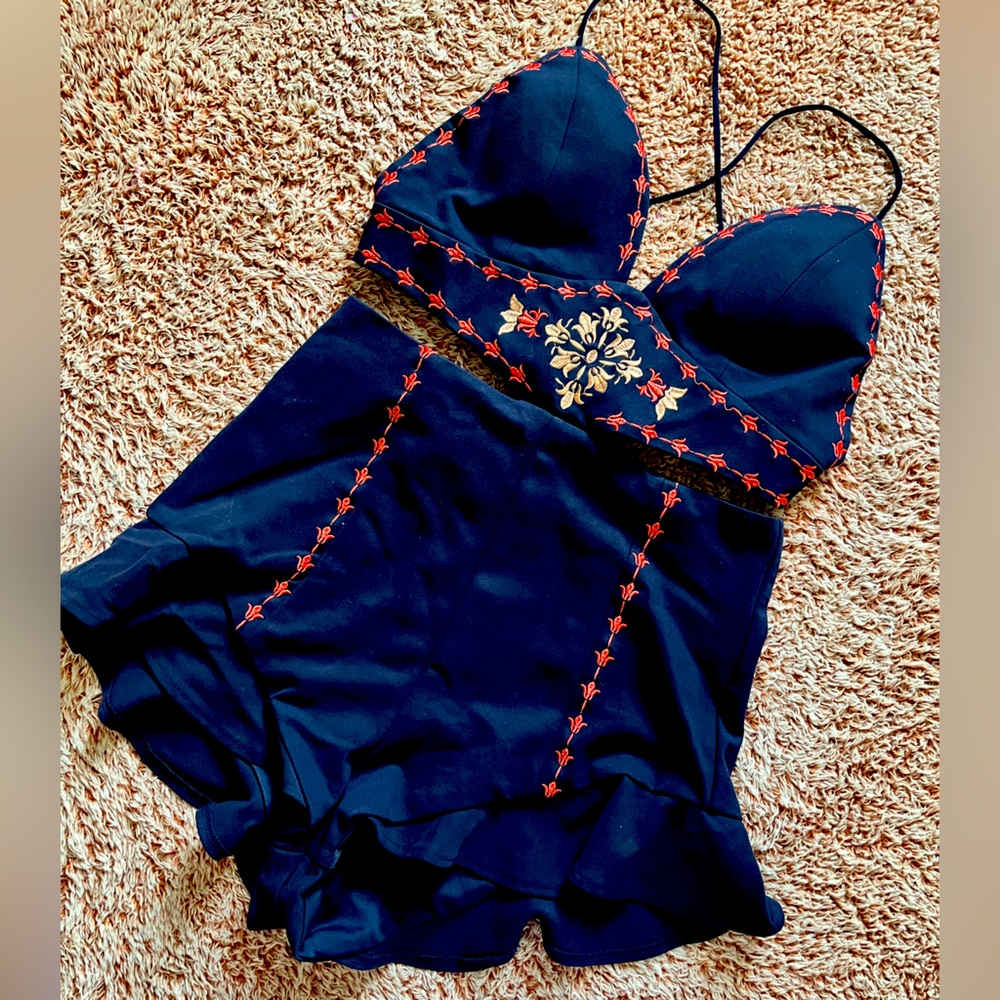 Dainty Navy Romper